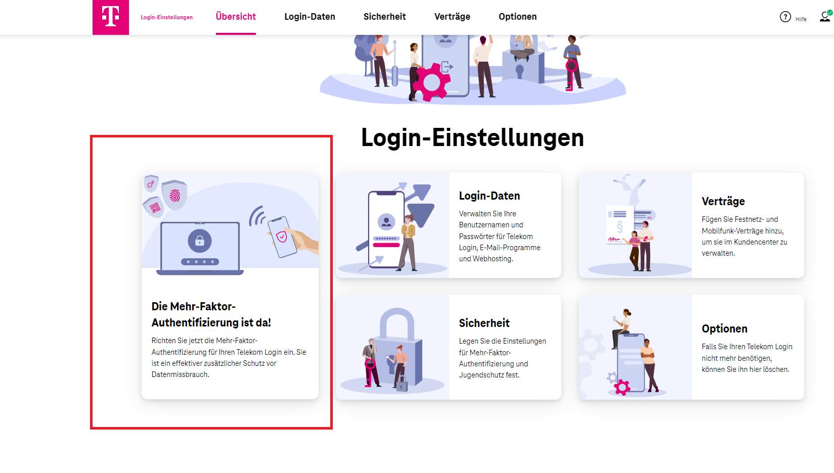 Screenshot aus der MagentaCloud Anwendung: MagentaCLOUD Datenschutz Zwei-Faktor-Authentifizierung-Schritt-3